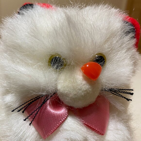 2/$20, Vintage Plush Toy – Adorable White Furry Animal with Clown Nose - Picture 7 of 10